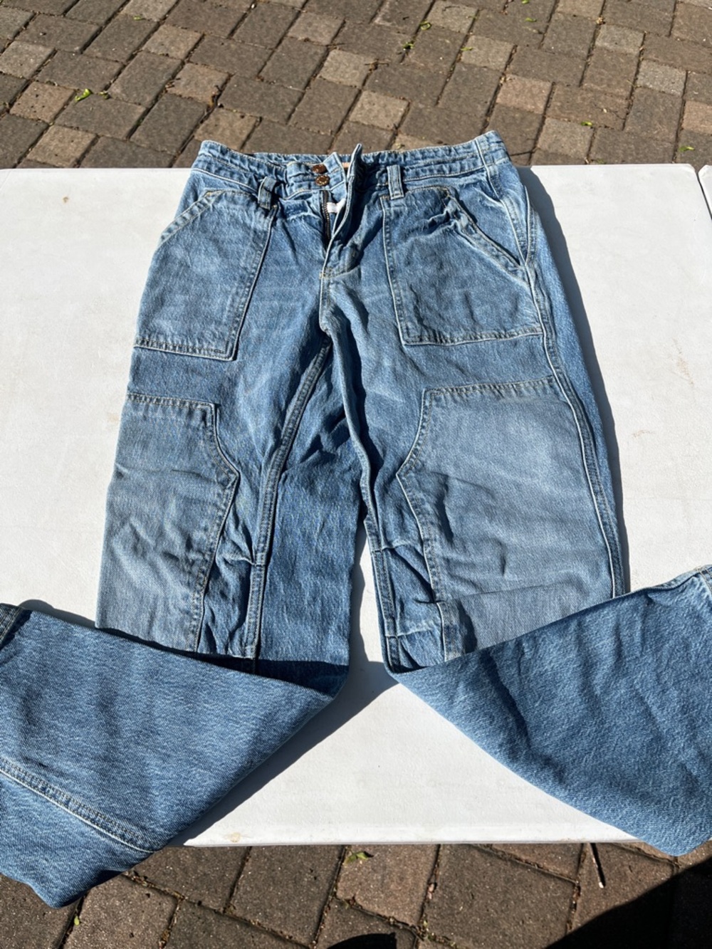 Pilcro Light Blue Straight-Leg Carpenter Jeans